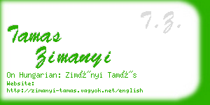 tamas zimanyi business card